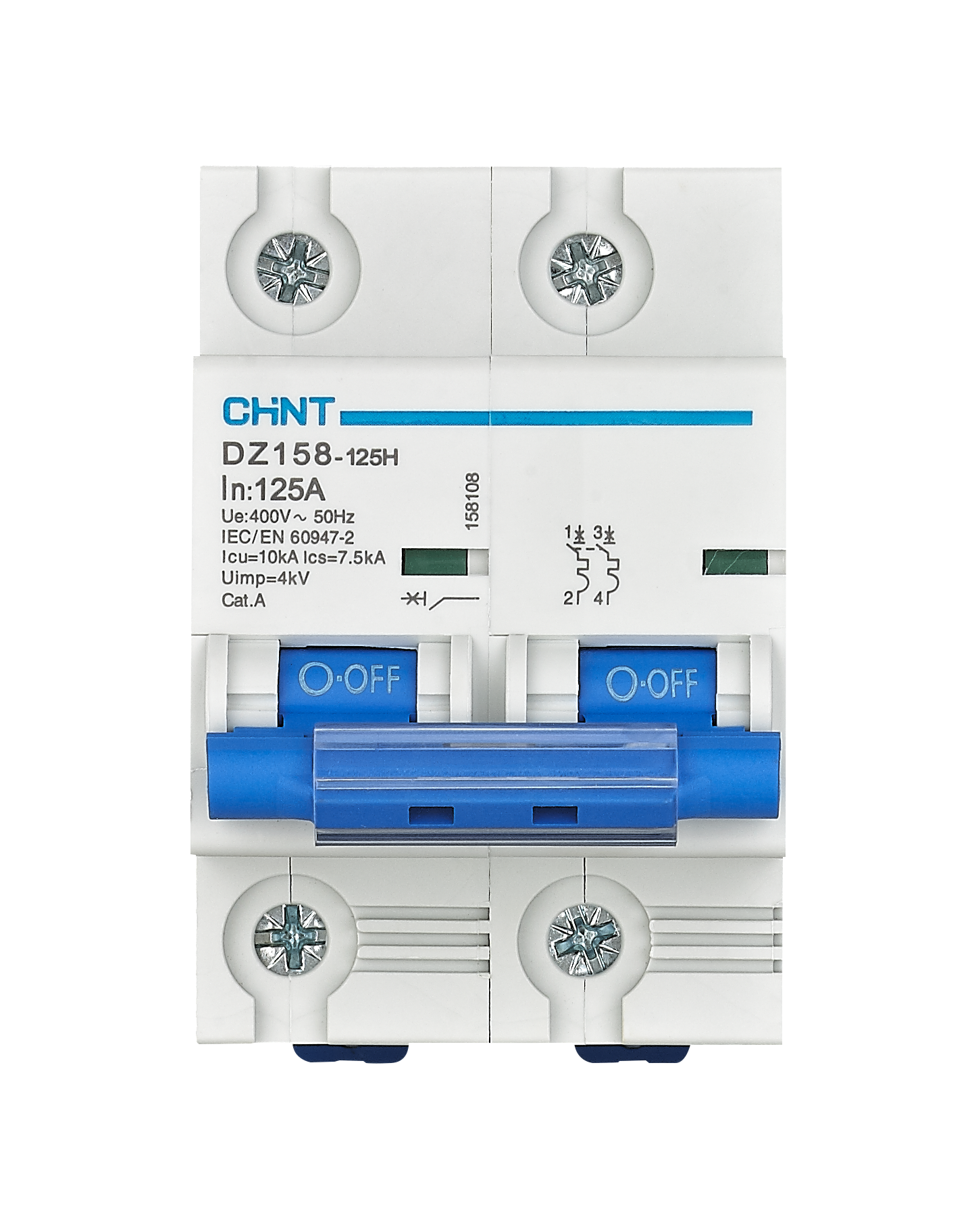 DZ158-125H  125A 2P-MCCB-Front